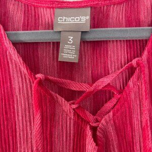 Pink striped Gauze type materail top